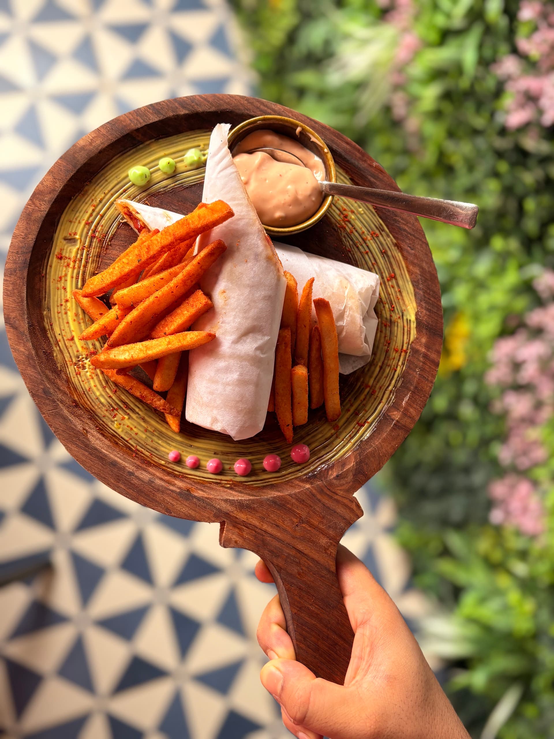 Wrap with fries from Mangalam Restaurant menu